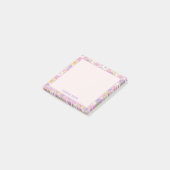 Retro bloempatroon gepersonaliseerde notities post-it® notes (Schuin)