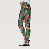 Retro, bloempatroon leggings (Links)
