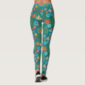 Retro, bloempatroon leggings (Achterkant)