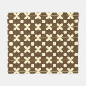 Retro bloempatroon met bruin en beige fleece deken (Voorkant (Horizontaal))