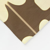 Retro bloempatroon met bruin en beige fleece deken (Hoek)
