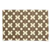 Retro bloempatroon met bruin en beige