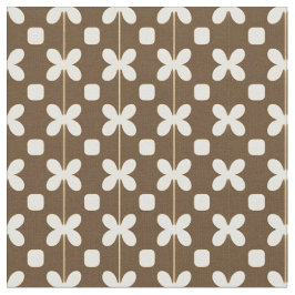 Retro bloempatroon met bruin en beige stof