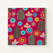 Retro, bloempatroon notitieboek (Achterkant)