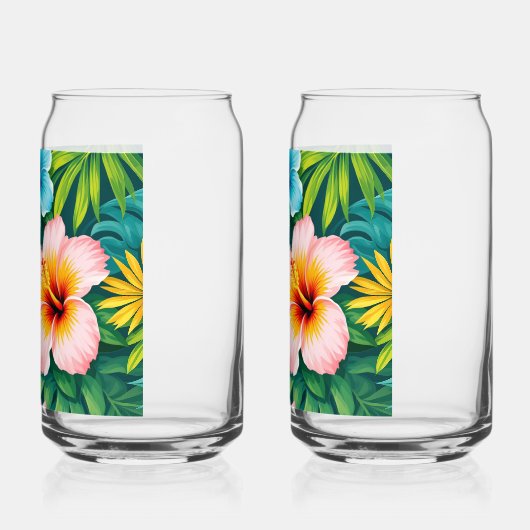 Retro Bloempatroon Ontwerp Blikvorm Glas (Links)