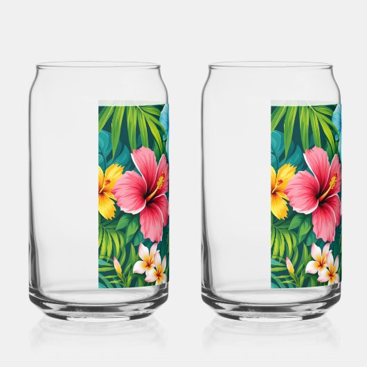  Retro Bloempatroon Ontwerp Blikvorm Glas (Rechts)