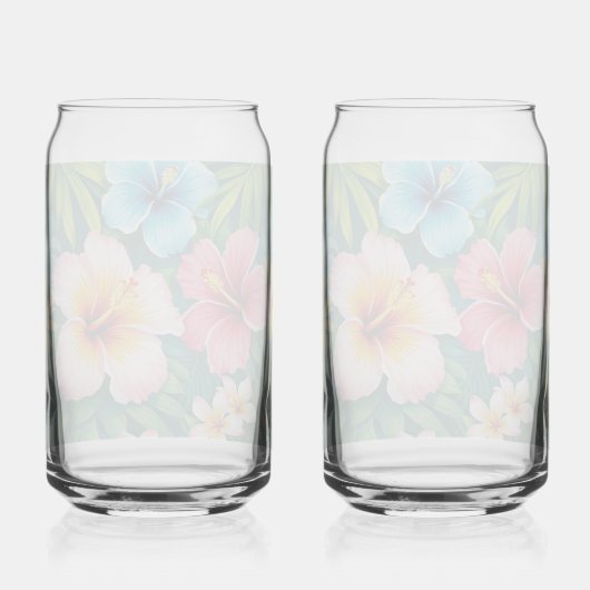 Retro Bloempatroon Ontwerp Blikvorm Glas (Achterkant)