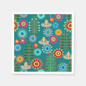 Retro, bloempatroon servet (Voorkant)