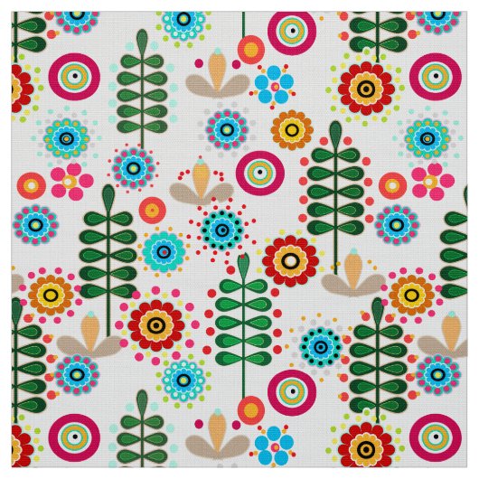 Retro, bloempatroon stof (Swatch)