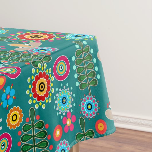 Retro, bloempatroon tafelkleed (Voorbeeld)