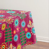 Retro, bloempatroon tafelkleed (Voorbeeld)
