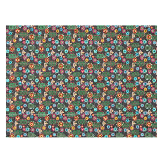 Retro, bloempatroon tafelkleed (Voorkant (Horizontaal))