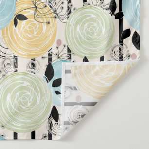 Retro, bloempatroon wandkleed