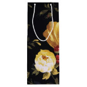retro bloempatroon wijn cadeautas (Achterkant)