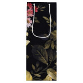 retro bloempatroon wijn cadeautas (Voorkant)