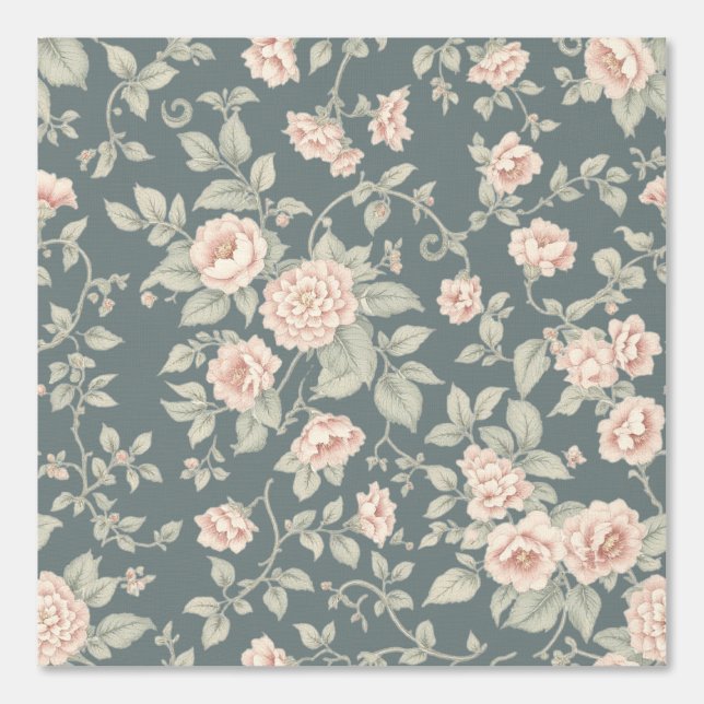 Retro Bloemrijke Elegantie Behang (Voorkant)