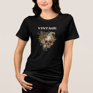 Retro bloemrijke gotische esthetiek Tri-Blend shirt