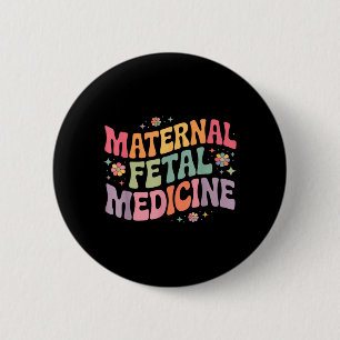 Retro bloemrijke maternale foetale geneeskunde M Ronde Button 5,7 Cm