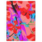 retro bloemroze klembord (Achterkant)