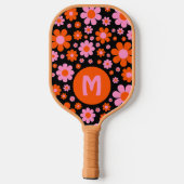Retro bloemstuk Persoonlijk Pickleball Paddle (Achterkant)