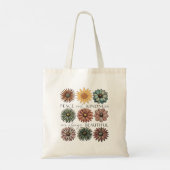 Retro Bloemstuk Vrede en Vriendelijkheid Tote Bag (Achterkant)