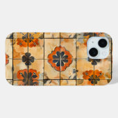 Retro Bloemtegelpatroon Hoesje (Achterkant (horizontaal))