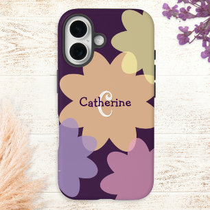 Retro Bloemvormen Groovy Monogram iPhone 16 Hoesje