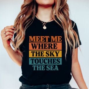 Retro Blok “De Lucht Raakt de Zee”, Zomer Vakantie T-shirt