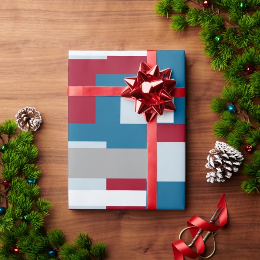 Retro Blok Design 4 Cadeaupapier (Feestdagen Geschenken)