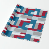 Retro Blok Design 4 Cadeaupapier (Uitgerold)