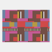 Retro Blokontwerp 6 Inpakpapier Vel (Voorkant)