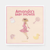 Retro Blondine Moeder Baby shower Party Servet (Voorkant)