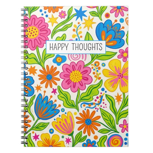 Retro Bloom Bloemstuk Notitieboek (Voorkant)