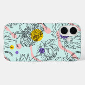 Retro Bloom Bold Botanical Line Art Case-Mate iPhone Case (Achterkant (horizontaal))