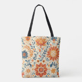 Retro Bloom Burst - Canvas tas (Achterkant)