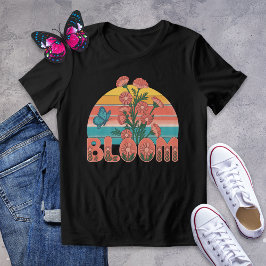 Retro Bloom Butterfly and Wildflowers Shirt