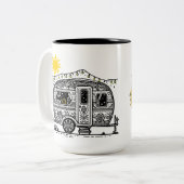 Retro Bloom Camper Mok (Voorkant links)