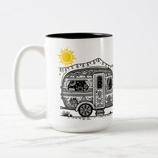 Retro Bloom Camper Mok (Links)