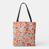 Retro Bloom Canvas tas (Achterkant)
