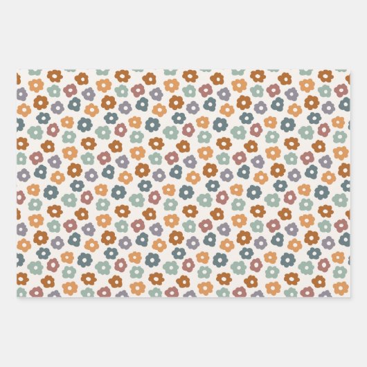 Retro Bloom Delight Inpakpapier Vel (Voorkant 2)