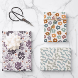 Retro Bloom Delight Inpakpapier Vel