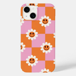 Retro Bloom - Een geruite twist op geluk Case-Mate iPhone 14 Hoesje