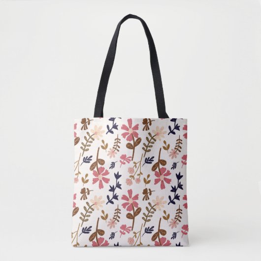 Retro Bloom Floral Pattern Tote Bag (Voorkant)