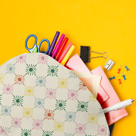 Retro Bloom Geometric Floral Print gepattereerd Bedrukte Rugzak