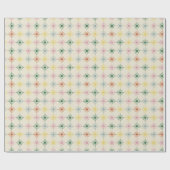 Retro Bloom Geometric Floral Print gepattereerd Cadeaupapier (Vlak)