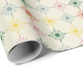 Retro Bloom Geometric Floral Print gepattereerd Cadeaupapier (Rol Hoek)