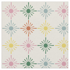 Retro Bloom Geometric Floral Print gepattereerd Stof
