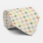 Retro Bloom Geometric Floral Print gepattereerd Stropdas (Opgerold)