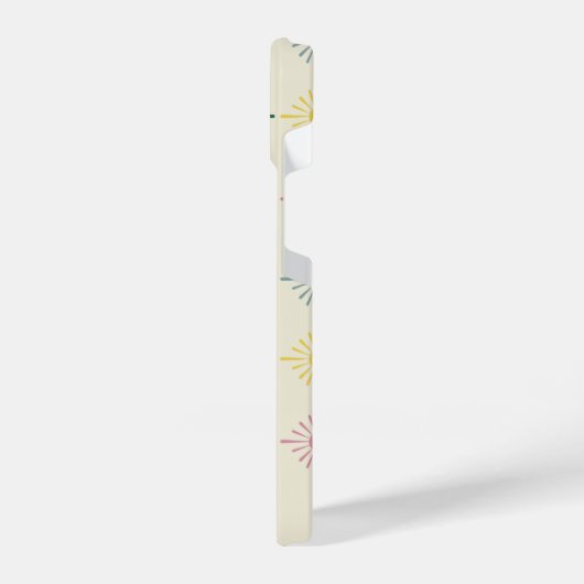 Retro Bloom Geometric Floral Print Specialized iPhone Hoesje (Linkerkant)