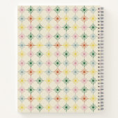 Retro Bloom Geometric Floral Print Specialized Notitieboek (Achterkant)